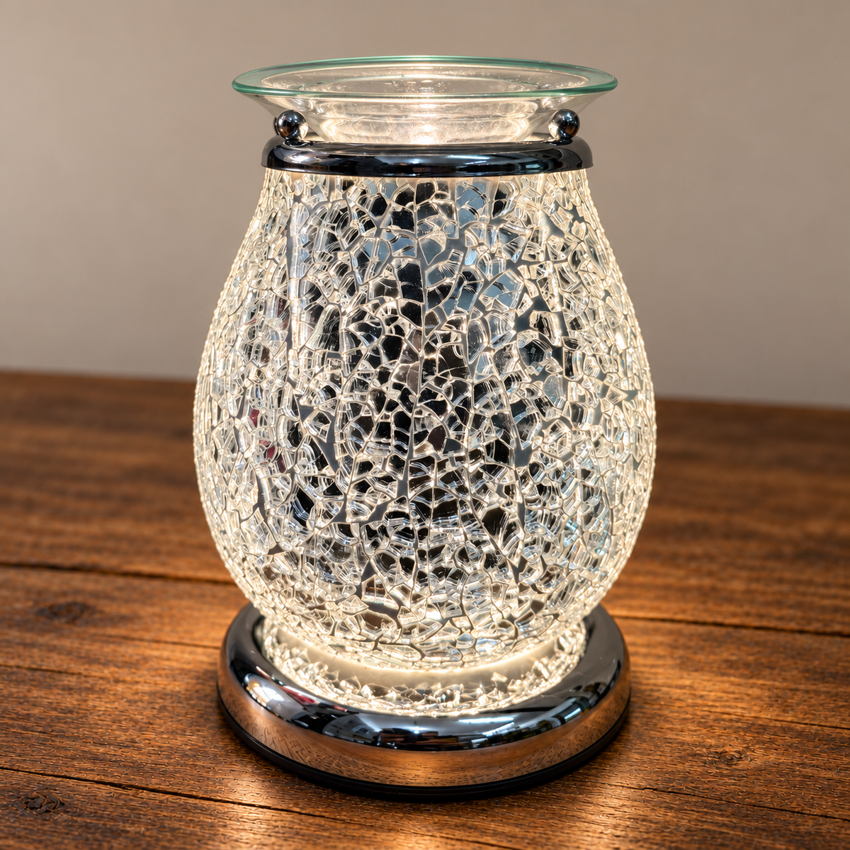Silver Mosaic Touch Electric Wax Melt Burner.