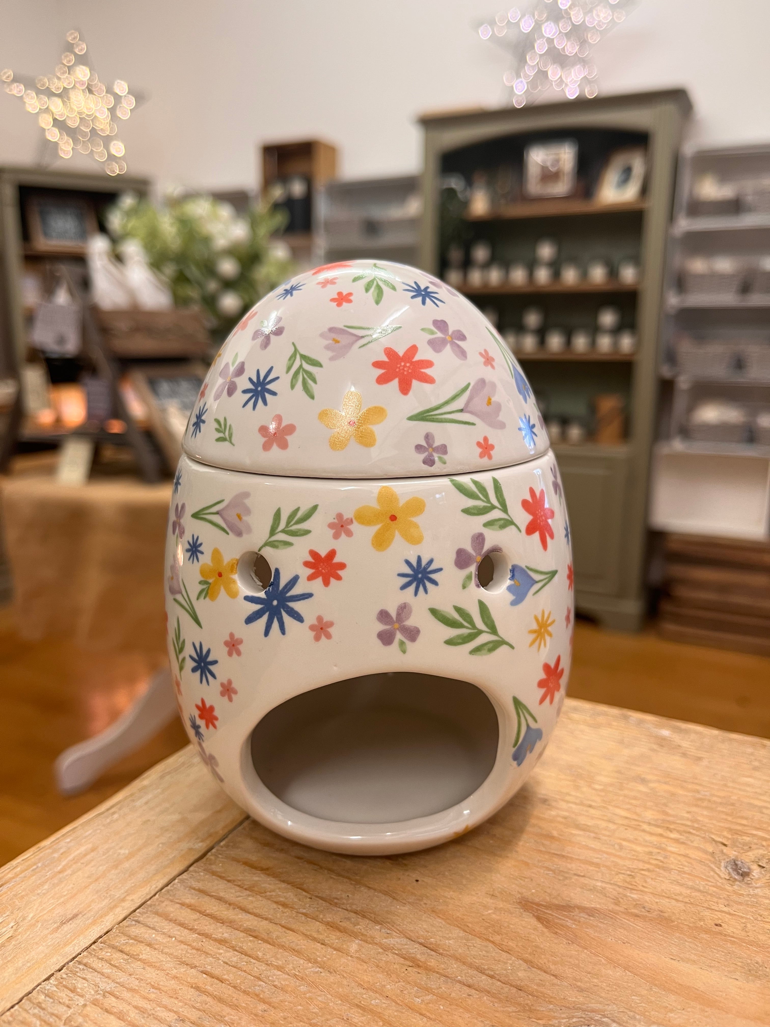 SPRING FLORAL PRINT EGG WAX BURNER