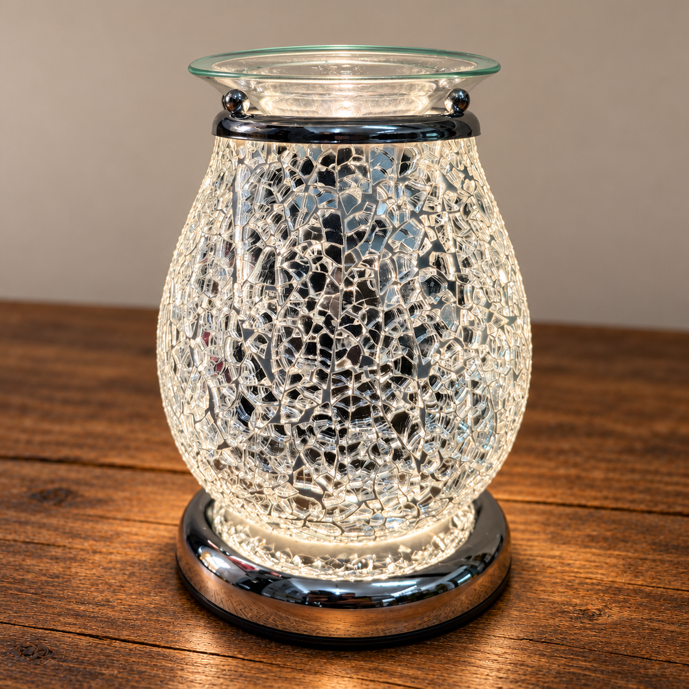 Silver Mosaic Electric Wax Melt Burner | Waxandmelt – WAXANDMELT